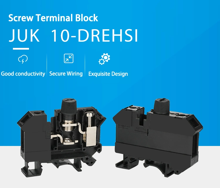 Juk10-Drehsi DIN Rail Screw Clamp Fuse Terminal Blocks Connector